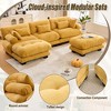MOONMISS Pelletized velvet U Shape Cloud Couch with 2 Ottomans,3 Seater Comfy Sofa with Bolster Armrest Pillows,sofa for Living Room - 4 of 4