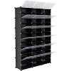 Coucheta 12-Tier Shoe Rack - Expandable for 72 Pairs, Space-Saving 47"x12" Plastic Shelves, Black - 4 of 4