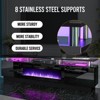 AOXUN 80" Modern Electric Fireplace TV Stand for TVs Up to 90", with Electronic Flame and LED Lights, TV Console Cabinet, Black - 3 of 4