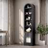 SEVOBAL Utility Storage Cabinets Arched Slim Storage Cabinet With Glass Door And 5 Shelves For Living Room, Bedroom, Black, 10.2"*16.1"*71.1" - 4 of 4