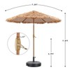Ainfox 7.5ft Thatched Tiki  Patio Beach Umbrella Patio Garden Beach Pool Backyard Without  lights - 2 of 4