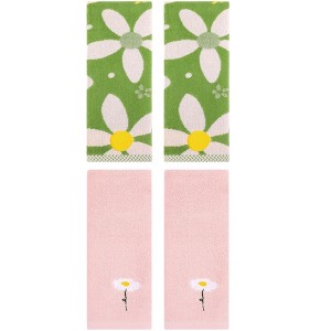 REGALWOVEN 4 Pcs Cotton Soft Absorbent Floral Pattern Hand Towel - 1 of 4