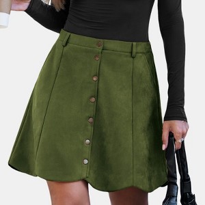 Women's Chic Button-Front Orange Mini Skirt - Cupshe - 1 of 4