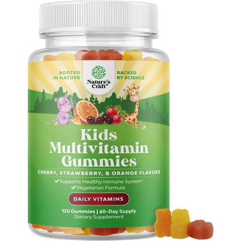 Kids Multivtamins Gummies, Assorted Fruit Flavors, Nature's Craft ...