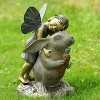SPI Home Happiness Garden Sculpture with Fairy and Rabbit for Whimsical Outdoor Decor - 2 of 3