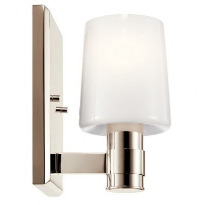 Adani Polished Nickel Wall Sconce with Opal Glass Shade
