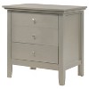 HomeStock Silver Champagne Nightstand 26x24x18 with Three Spacious Drawers, Durable Bedside Table for Bedroom Storage and Modern Style - 3 of 4