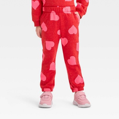 Toddler Girls' Hearts Jogger Pants - Cat & Jack™ Red 18m : Target