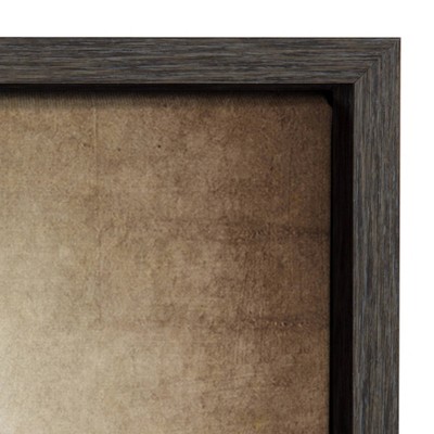 Three Vintage Bats Framed Canvas Print in Gray Woodgrain Frame