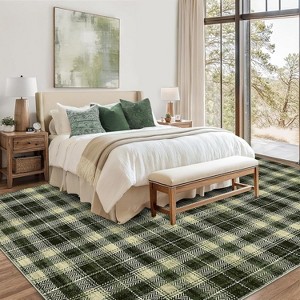 Nasitip Washable Rug -Modern Plaid Area Rug Non Slip Soft Rugs for Bedroom Home Office Dining Room - 1 of 4