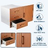 Stainless Steel Outdoor Kitchen Door Drawer Combo,Triple Drawers & Access Door, Propane Storage Adjustable Garbage Ring, Weather-Resistant Flush Mount - 3 of 4