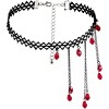 Gothic Blood Drop Fringe Choker With Crystal & Pearl Beads For Vampire Halloween Punk Jewelry - 4 of 4