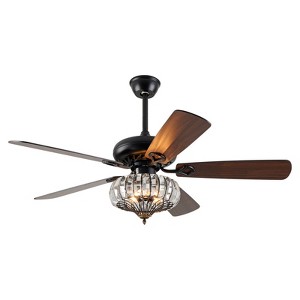 YIYIBYUS 52in 5-Blade Crystal and Wooden Ceiling Fan with Remote - 1 of 4