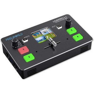 FEELWORLD Live PRO L1 Multicamera Video Switcher with 2-Inch TFT Display 4 x HDMI inputs Multi-Format Production USB3.0 Live Streaming - 1 of 1