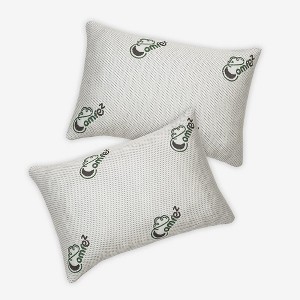 Comfez Adjusted Travel Shredded Memory Foam Pillow with Zipper and Removable Cover - White (2 Pack) - 1 of 4