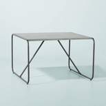 Kid's Square Faux Concrete & Metal Outdoor Table - Dark Gray - Hearth & Hand™ with Magnolia