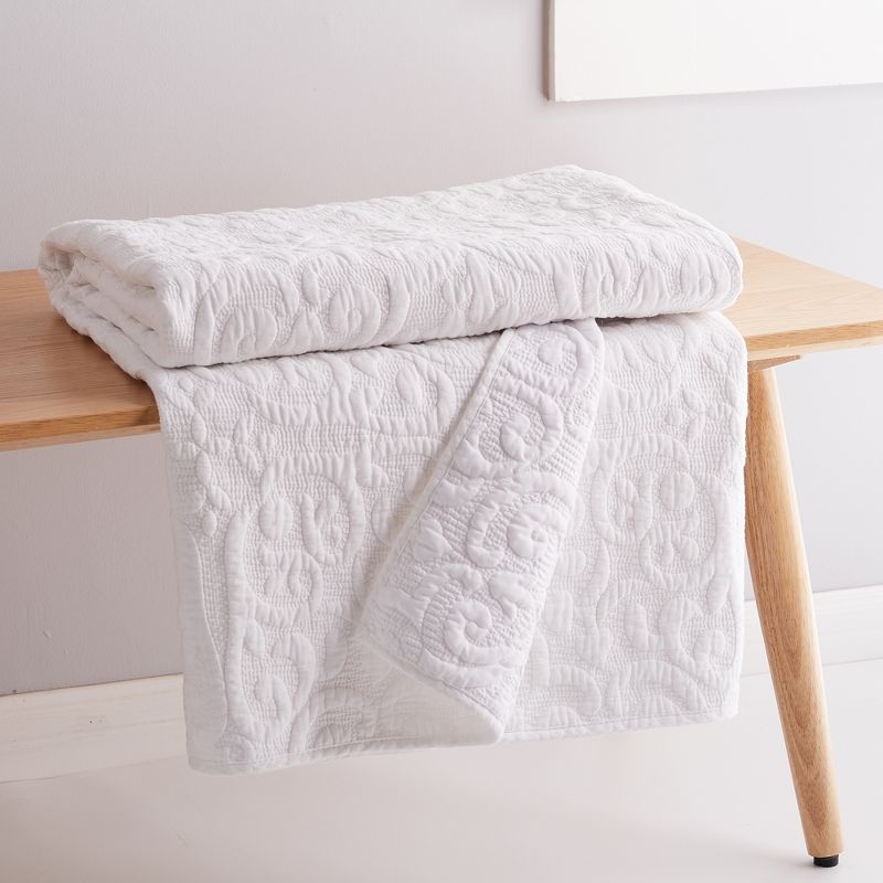 Sherbourne White Throw - One Quilted Throw - Birch Hill by Levtex Home, 3 of 4