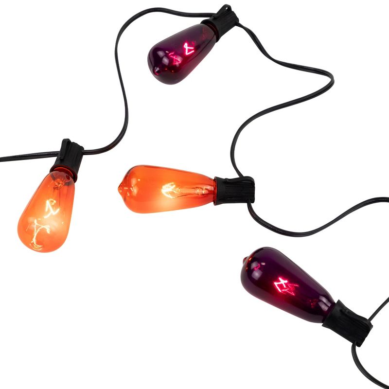 Northlight 10ct Purple and Orange Edison E17 Halloween Light Set, 9ft Black Wire, 3 of 9