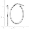 Black Bow Jewelry 1.5mm Square Tube Oval Hoop Earrings in 14k White Gold, 26mm (1 Inch) - 4 of 4