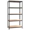 VidaXL 5-Layer Heavy-duty Shelves 2 pcs Gray Steel&Engineered Wood - 4 of 4