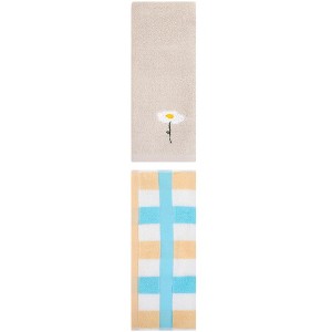 REGALWOVEN Chic Pattern Cotton Soft Absorbent Hand Towels for Bathroom 13" x 30"/13" x 29" 2 Pcs - 1 of 4