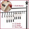 Casafield 3ft Christmas Stocking Holder Stand Display for Home with Hooks, Name Tags, and Chalk Marker -Black - 4 of 4