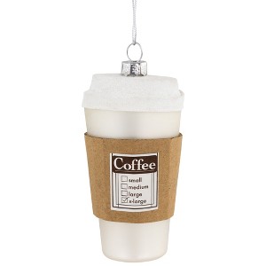 Northlight 4" X-Large Coffee To Go Glass Christmas Ornament - 1 of 4