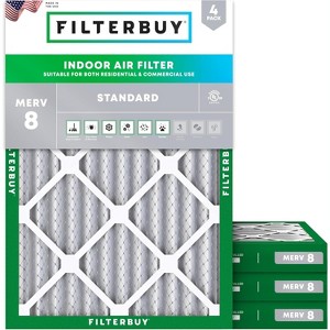 Filterbuy 10x17x2 Air Filter (4-Pack), Pleated MERV 8 Dust Defense Replacement Outer Filters for WEN 3410 / 90243-027-2  Filtration System - 1 of 4