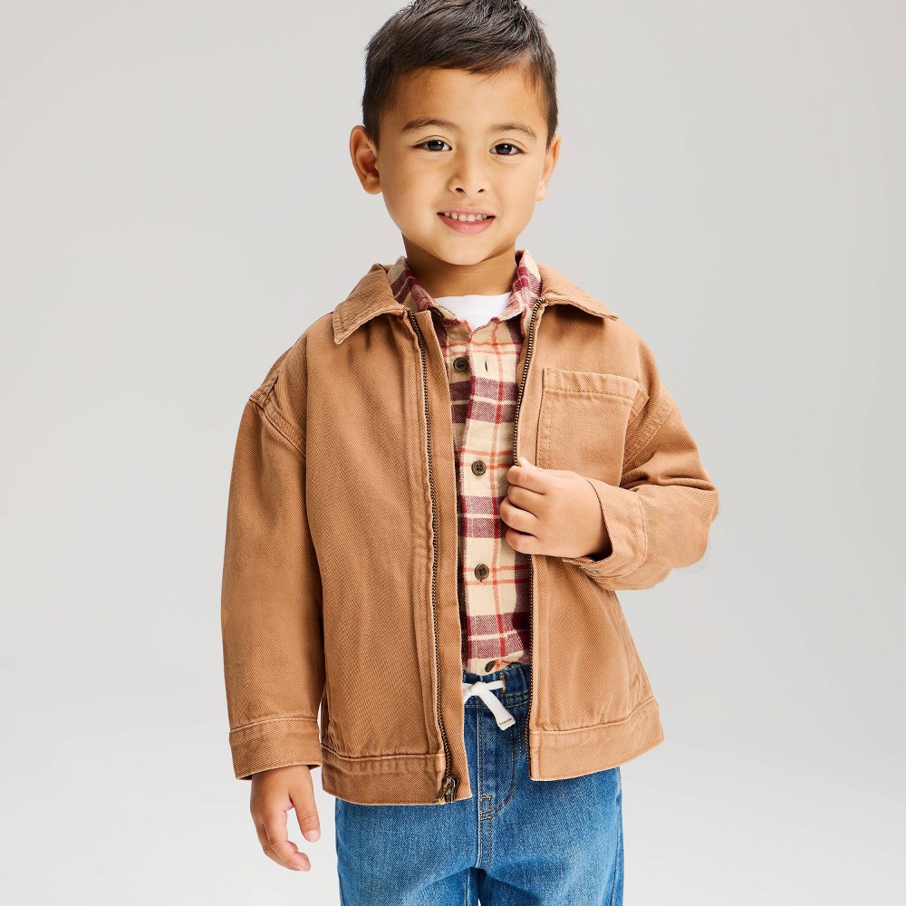 Toddler Boys' Denim Jacket - Cat & Jack™ Tan 3T