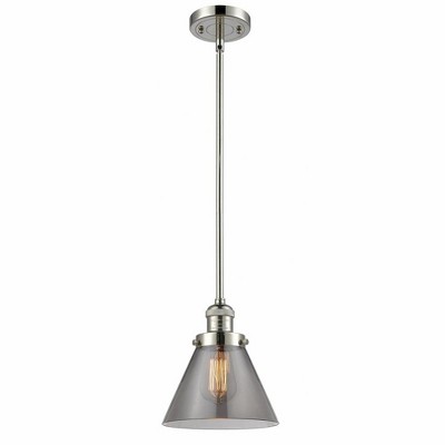 Cone - 1 Light Stem Hung Mini Pendant In Industrial Style-10 Inches Tall and 8 Inches Wide