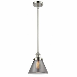 Cone - 1 Light Stem Hung Mini Pendant In Industrial Style-10 Inches Tall and 8 Inches Wide - 1 of 1
