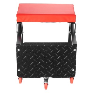 VEVOR Mechanic Stool, 300 lbs Capacity Garage Seat/Work Stool with Wheels, 360° Swivel Rolling Workshop Stool with Tool Tray,  Seat/Step Stool,Black - 1 of 4