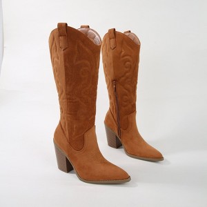 Berness Women's Arizona Western Mid-Calf Boots with Suede Finish - 1 of 4