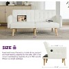 TYBOATLE 65" Convertible Faux Leather Futon Sofa Bed, Modern Upholstered Couch with USB, Folding Loveseat for Small Space, Apartment, Dorm, Office - 2 of 4