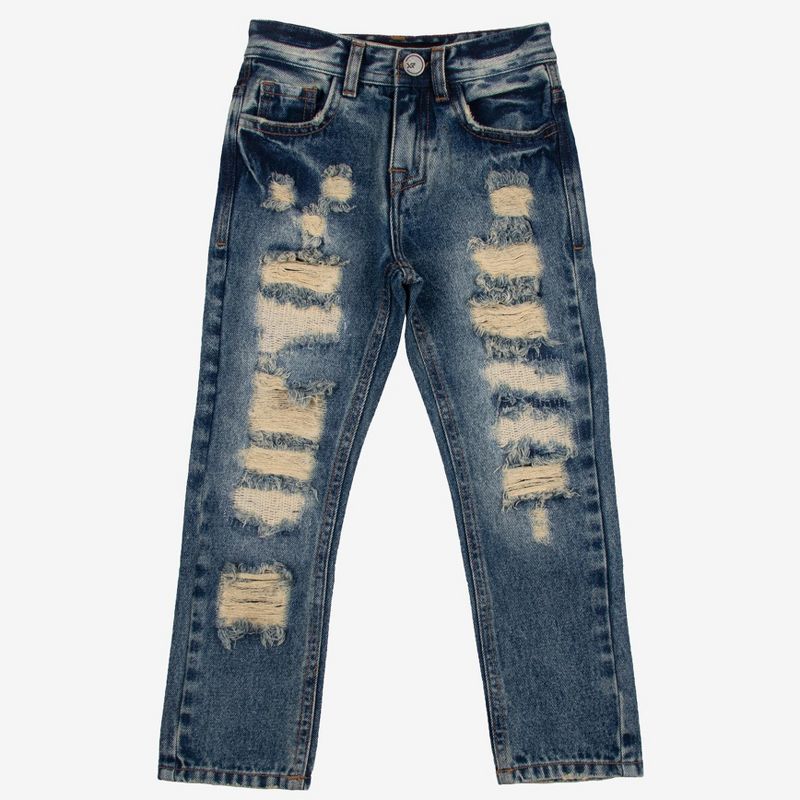 X RAY Little Boy's Heavy Rips Repaired Jeans, 1 of 5