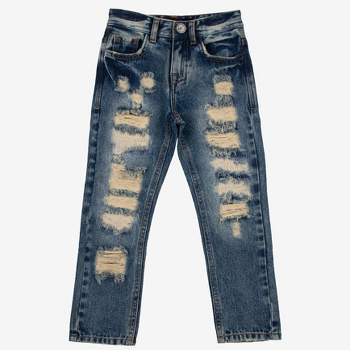 X RAY Little Boy's Heavy Rips Repaired Jeans