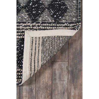 Charcoal Geometric Hand-Tufted Wool and Viscose Rug 2' x 3'
