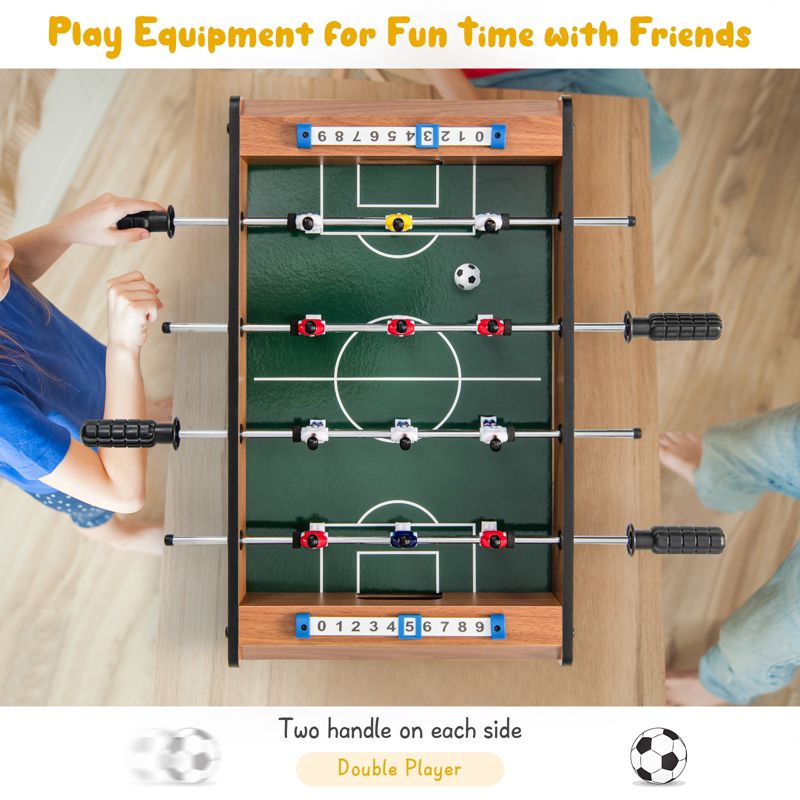 Costway Mini Football Table for Double Player w/ Durable Handle 2 Footballs Game Room, 5 of 11