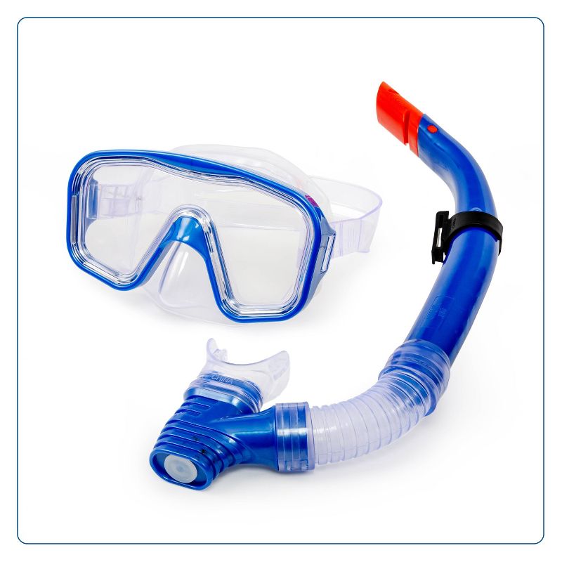Aqua Leisure DOMINICA Adult Snorkel Mask Combo - Blue, 1 of 5