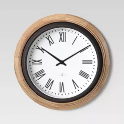 16" Warm Wood Wall Clock Brown - Threshold™