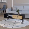 Black and Macadamia Hairpin Legs Coffee Table - 2 of 4