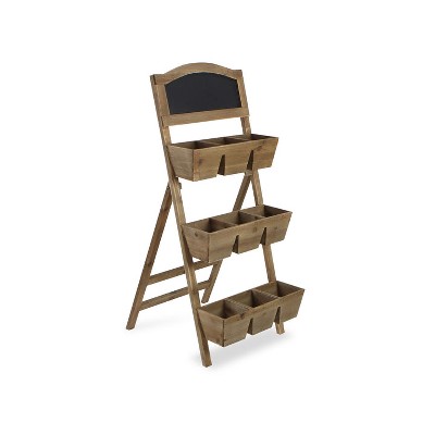 Cheung's Thalsa Wooden 9 Pot Stand with Chalkboard