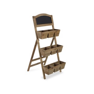 Cheung's Thalsa Wooden 9 Pot Stand with Chalkboard - 1 of 3