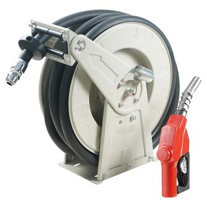 VEVOR Fuel Hose Reel, 3/4" x 66', Extra Long Retractable Diesel Hose Reel, Heavy-Duty Carbon Steel Construction with Automatic Fuel Nozzle - 1 of 4