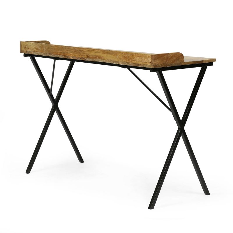 Groveport Modern Industrial Handcrafted Mango Wood Tray Top Desk Natural/Black - Christopher Knight Home, 4 of 12