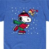 Boys' - Peanuts - Snoopy and Woodstock Christmas Skating Short Sleeve Graphic T-Shirt - 2 of 4