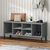 vidaXL Shoe Cabinet Shoe Cubby with 6 Compartments Shoe Rack Solid Pine Wood - Gray - 2 of 4