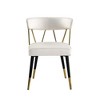Best Master Furniture,Aireys Ivory Faux Leather Armless Chair with Gold Accents (Set of 2) - 2 of 3