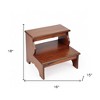 HomeRoots 15" Brown Solid Wood and Solid and Manufactured Wood Backless Bar Chair - 3 of 4