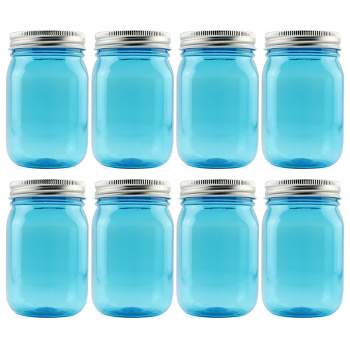 Cornucopia Brands 16oz Plastic Mason Jars (8pk); Mason Jar Style w/ Metal Lids, Pint Size, Compatible w/ Regular Mason Jar Lids